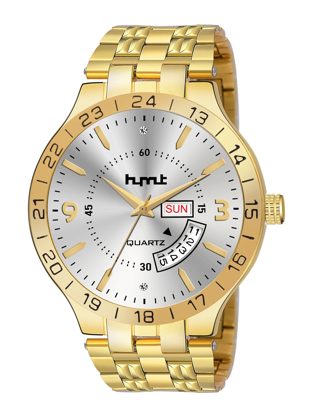 

HYMT Men Silver-Toned Dial Stainless Steel Bracelet Style Straps Analogue Watch HMTY-7036