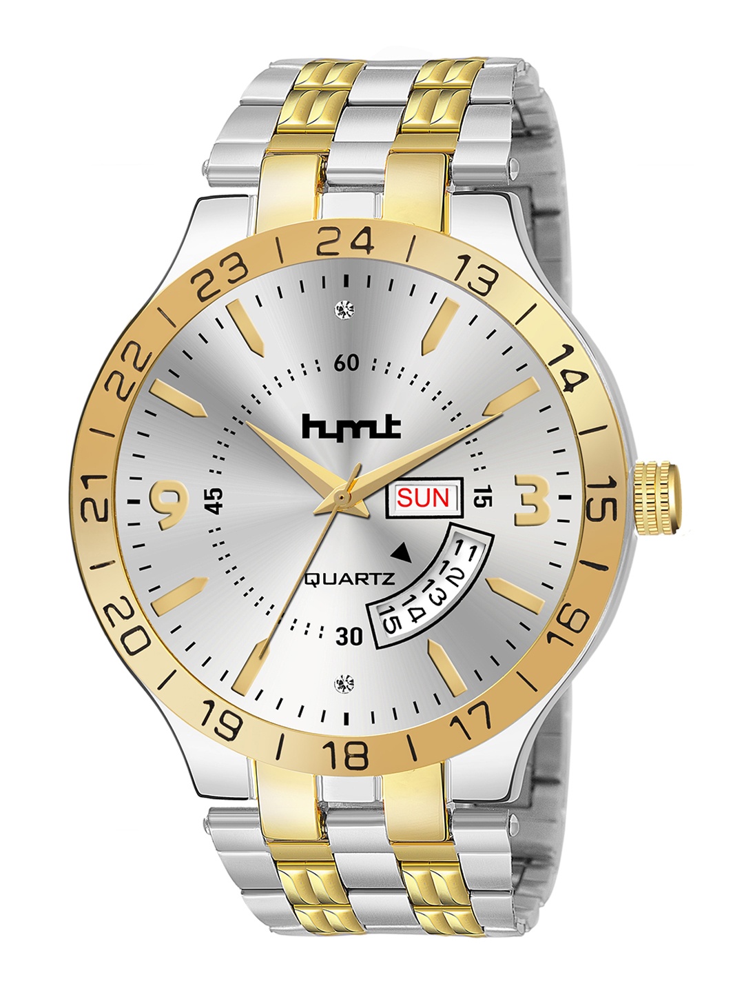 

HYMT Men Silver-Toned Dial & Multicoloured Stainless Steel Bracelet Style Straps Analogue Watch
