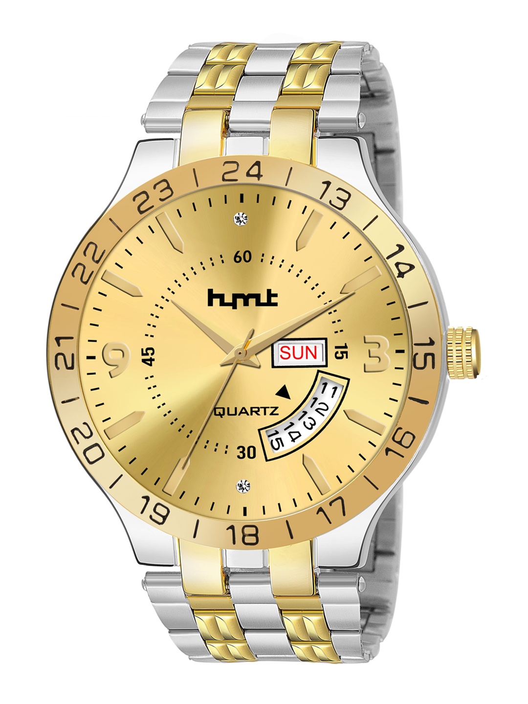 

HYMT Men Gold-Toned Dial Stainless Steel Bracelet Style Straps Analogue Watch HMTY-7031