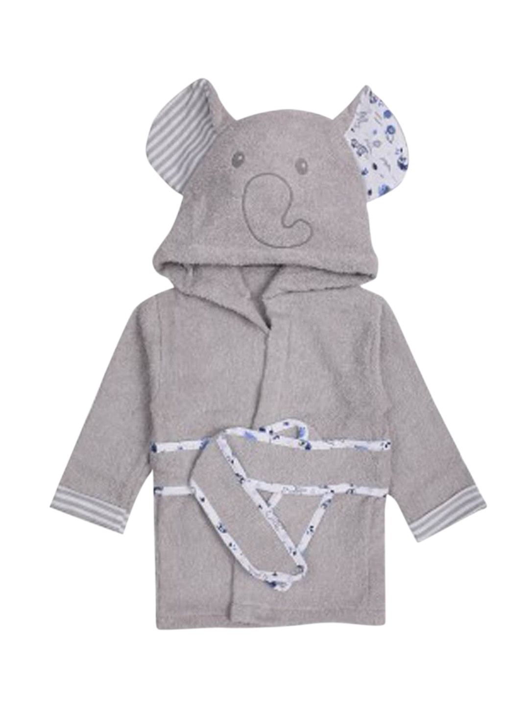 

MiArcus Boys Grey & White Solid Bath Robe