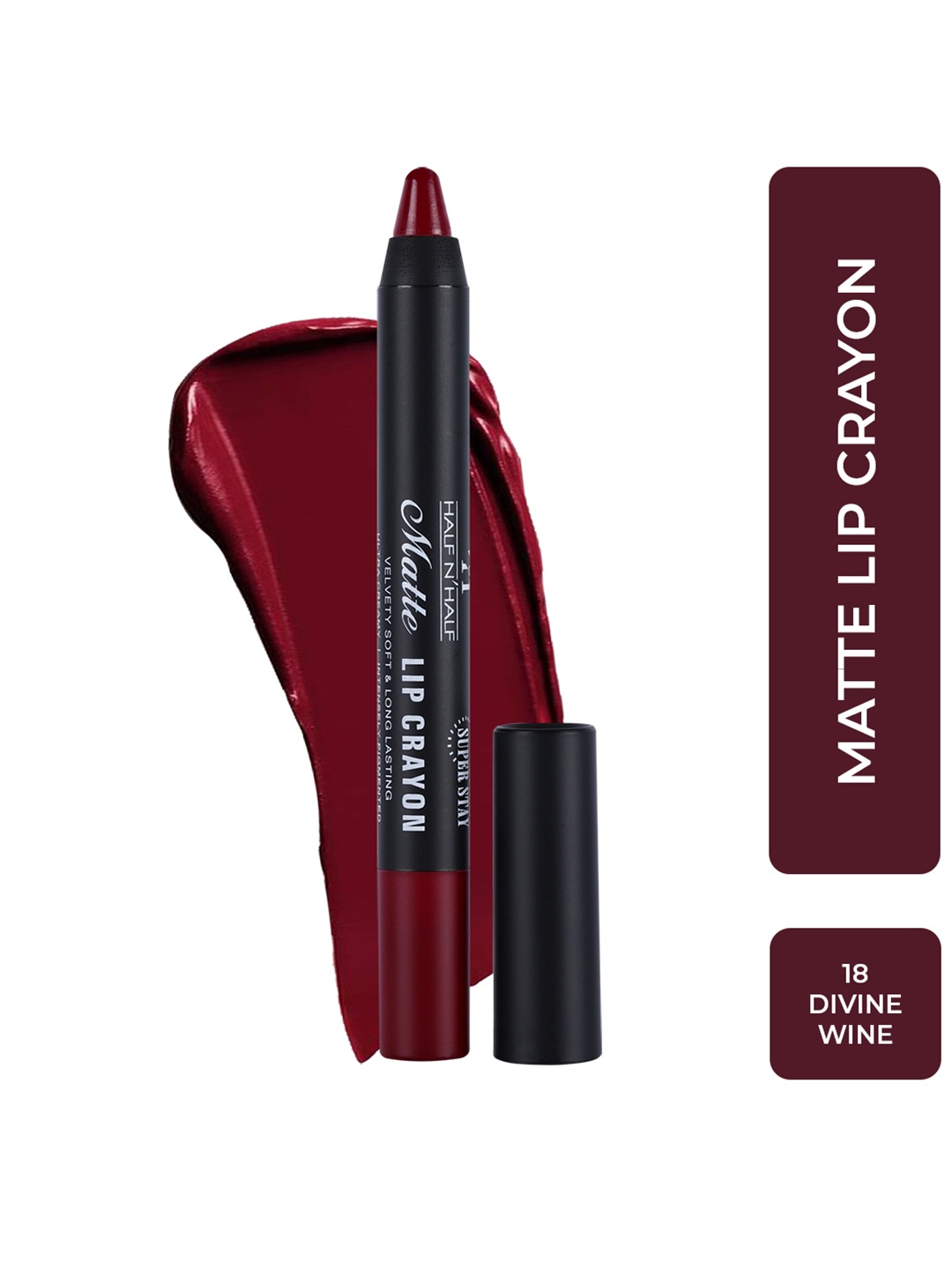 

Half N Half Matte Lip Crayon - Divine Wine, Champagne