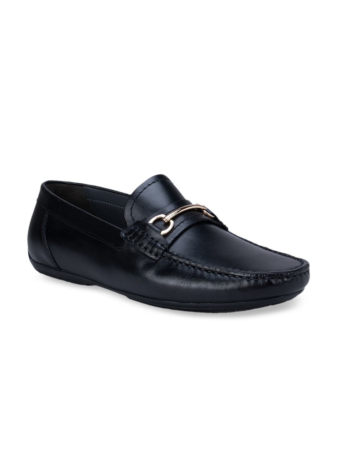 

ROSSO BRUNELLO Men Black Leather Loafers