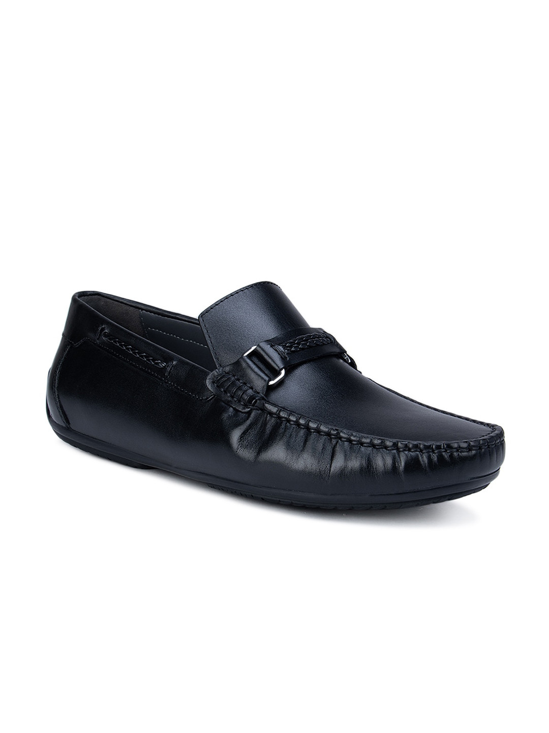 

ROSSO BRUNELLO Men Black Leather Monks