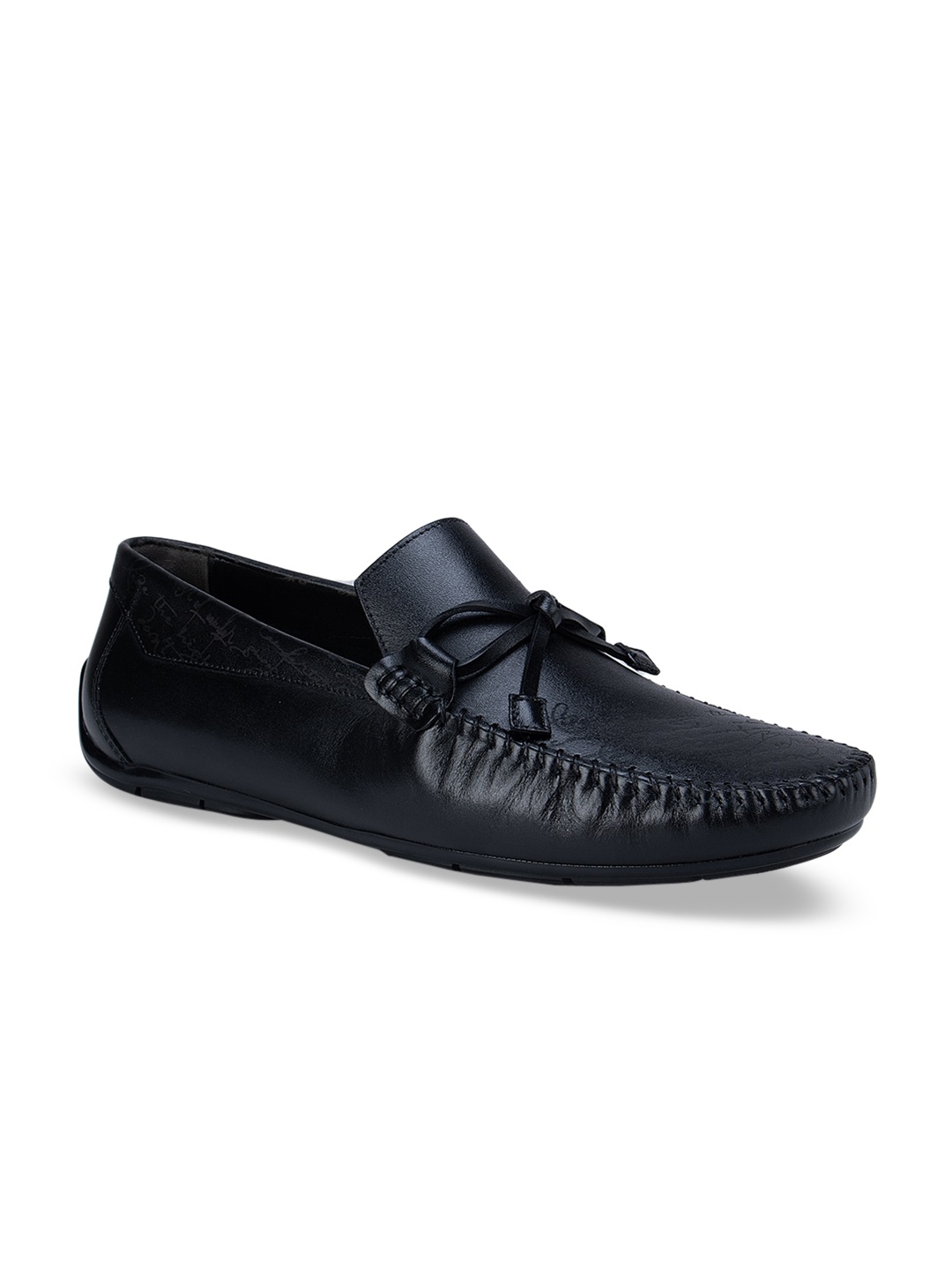 

ROSSO BRUNELLO Men Black Leather Loafers