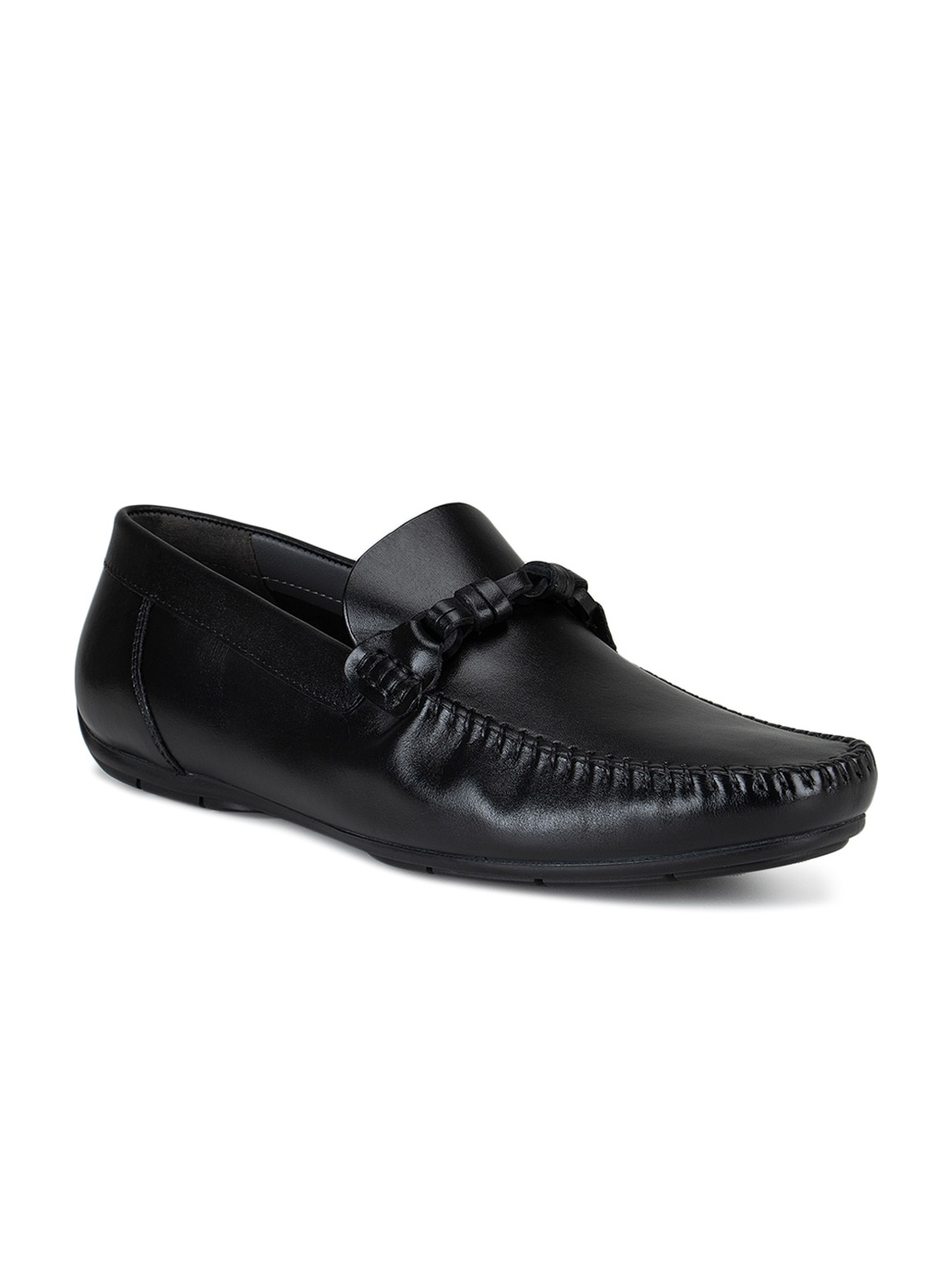 

ROSSO BRUNELLO Men Black Leather Loafers