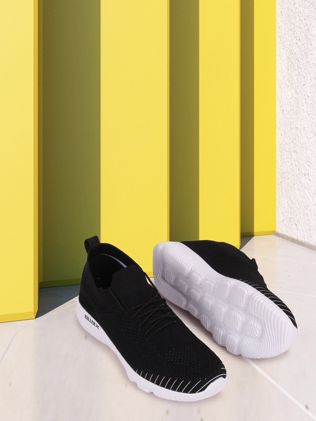 

Killer Men Black Woven Design Sneakers