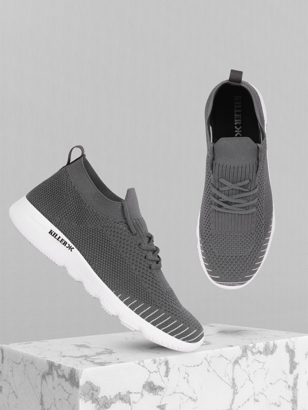 

Killer Men Grey Woven Design Sneakers