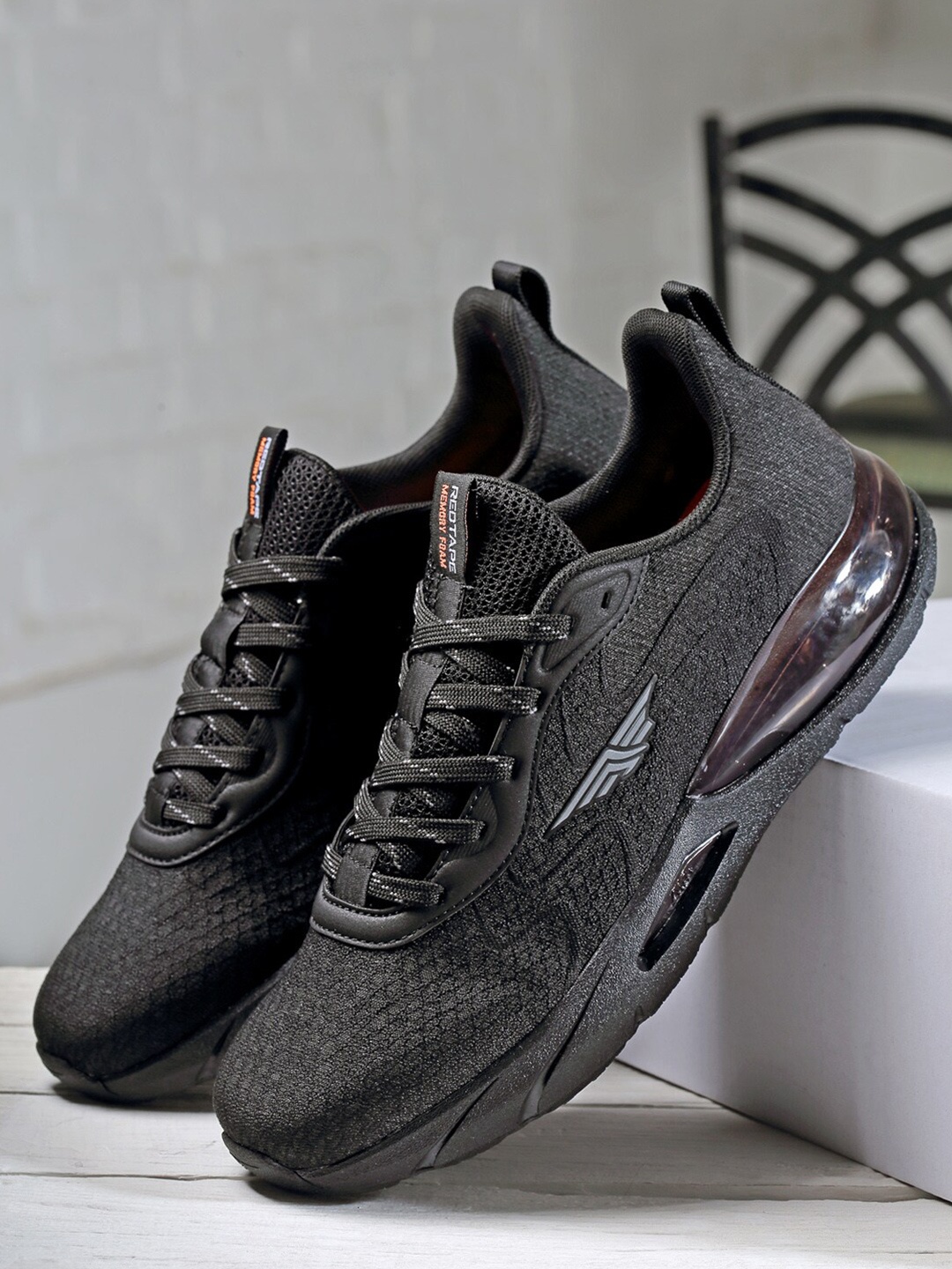 

Red Tape Men Black Mesh Walking Shoes