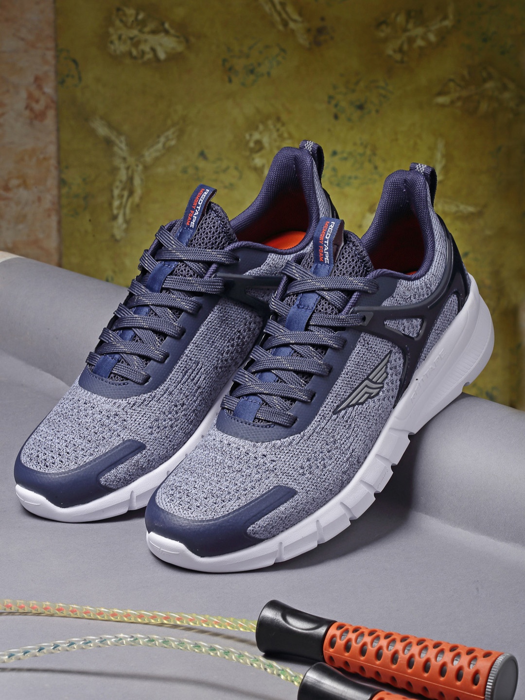 

Red Tape Men Navy Blue Mesh Walking Shoes