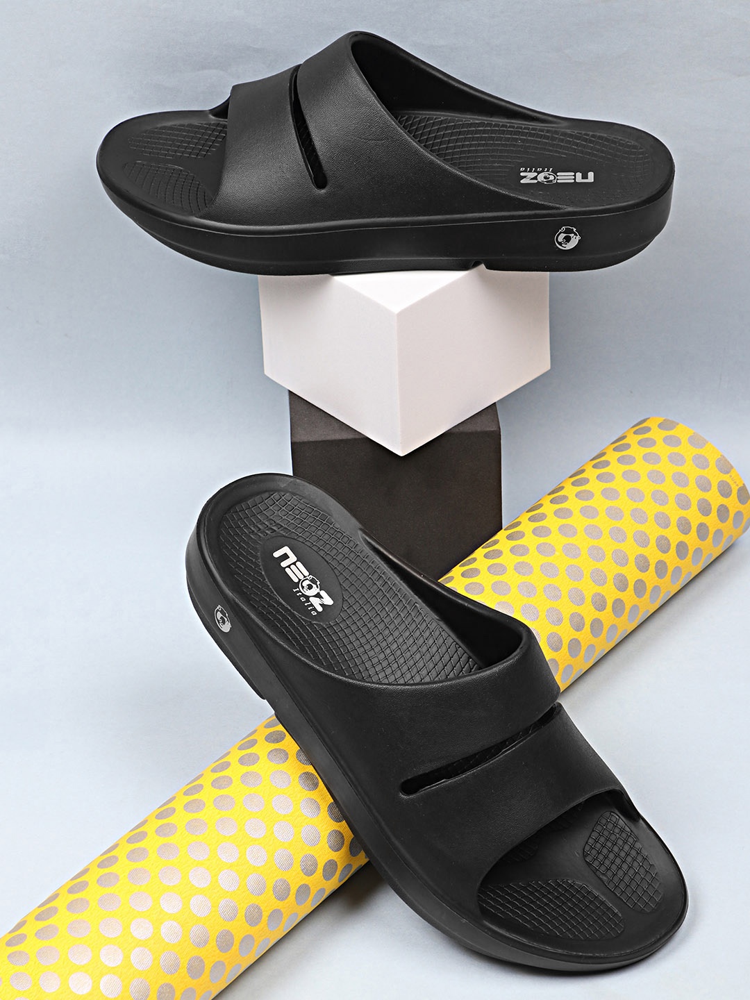 

NEOZ Men Black Rubber Slip-On