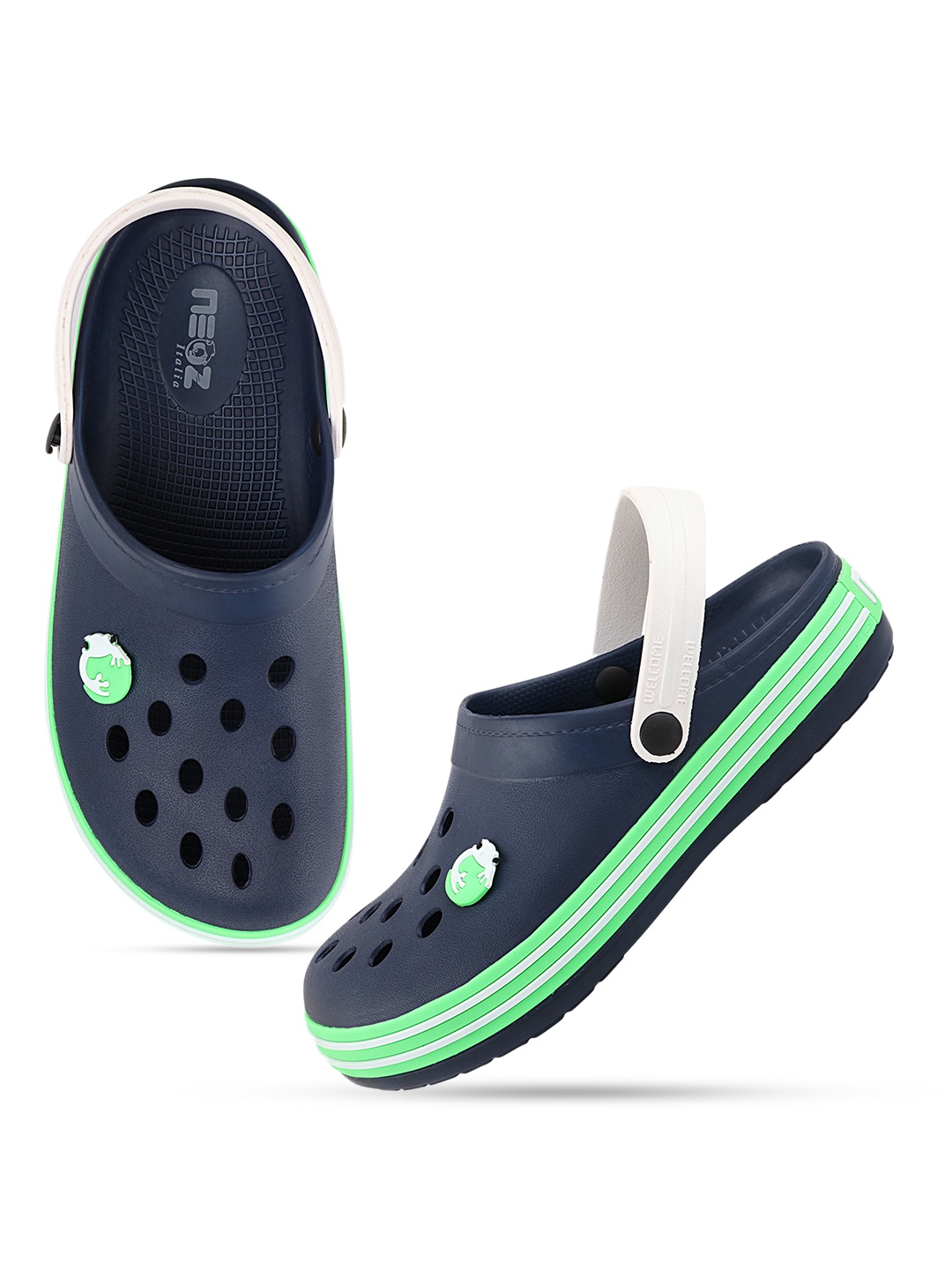 

NEOZ Men Blue & Green Rubber Clogs