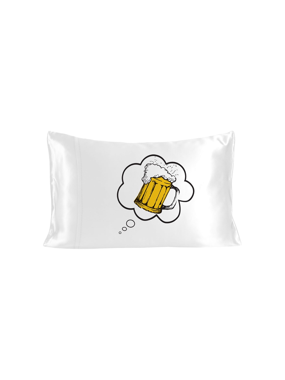 

Stoa Paris White & Yellow Printed Satin Pillow Cover