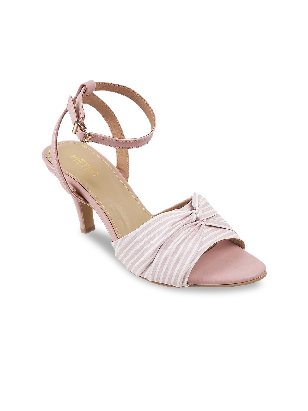 

Metro Pink Printed Peep Toes with Buckles
