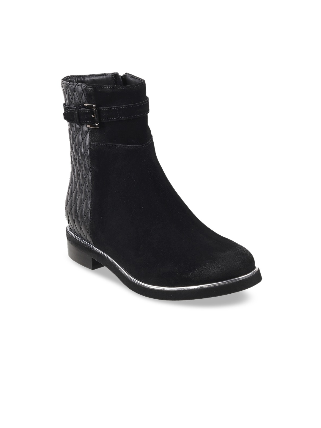 

Metro Women Black Textured Flat Boots