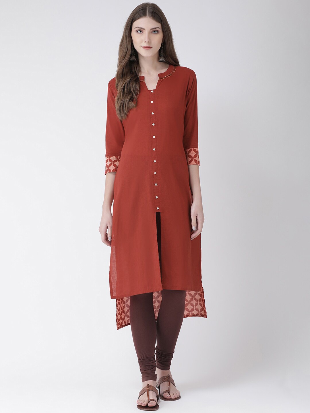 

Span Women Red Cotton Kurta