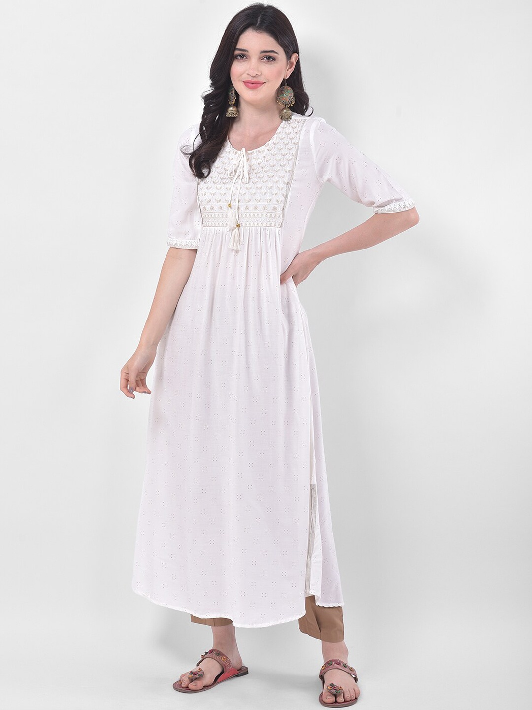 

Span Women White Kurta