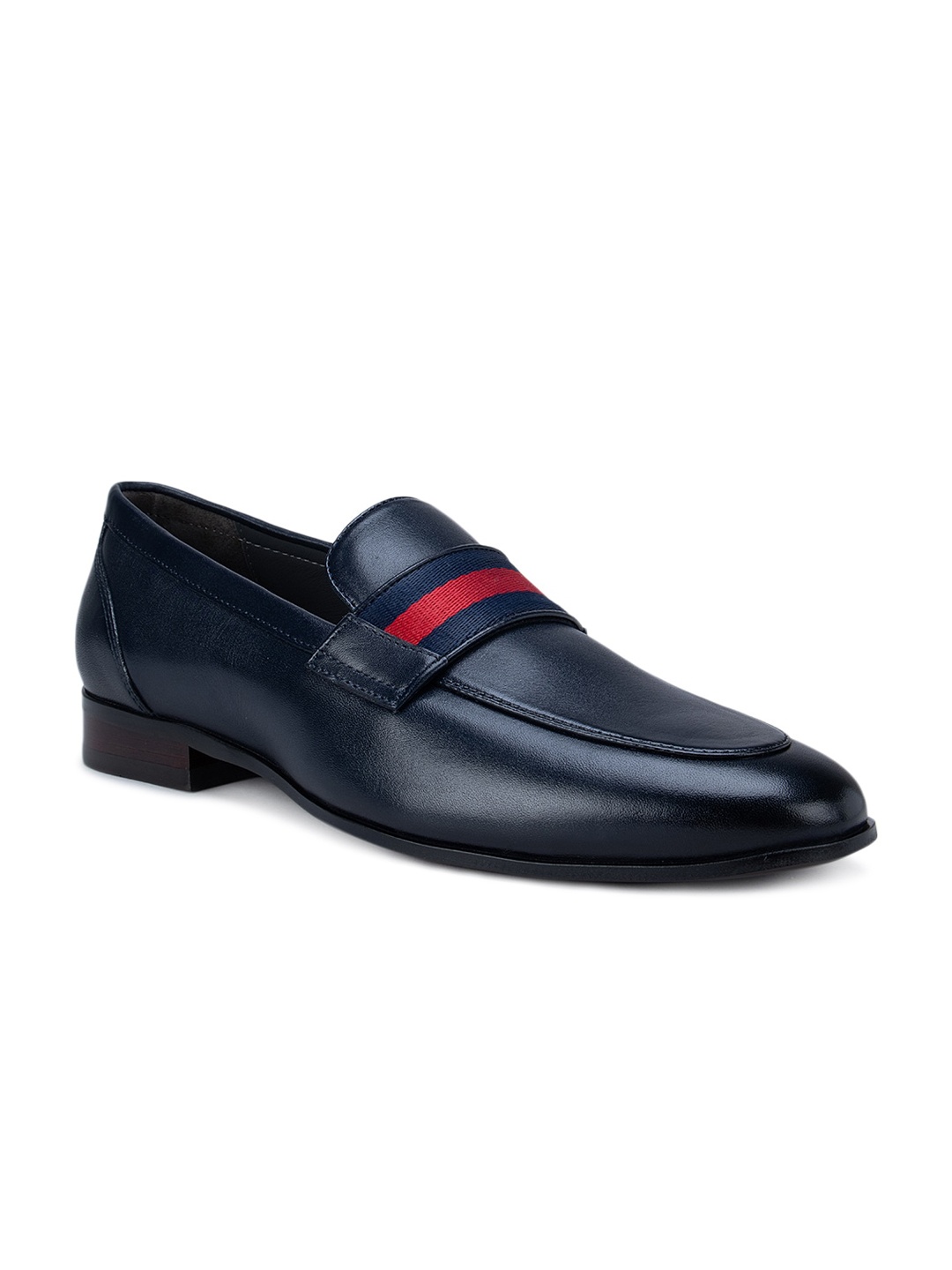 

ROSSO BRUNELLO Men Blue Leather Formal Loafers
