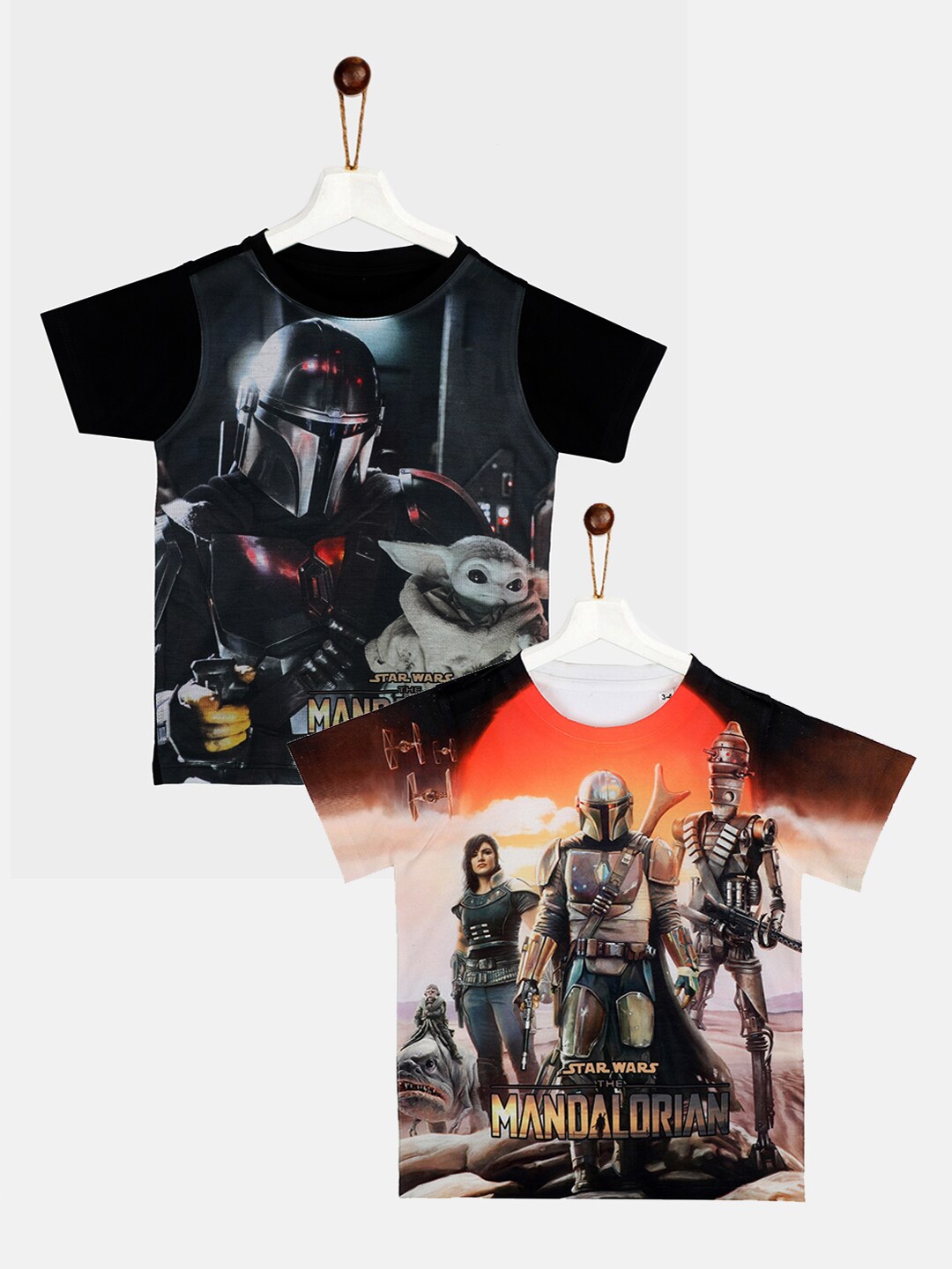 

YK Star Wars Boys Boys Black & Brown Pack of 2 Star Wars Printed T-shirts