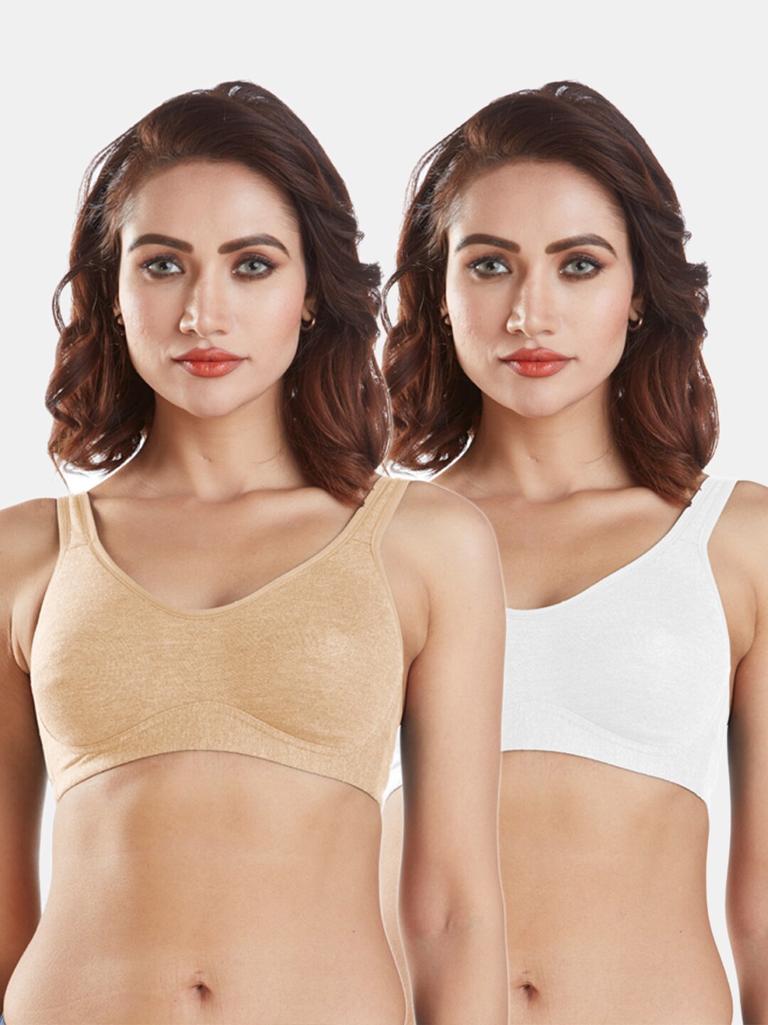 

Sonari Set Of 2 Nude-Coloured & White Everyday Solid Bra