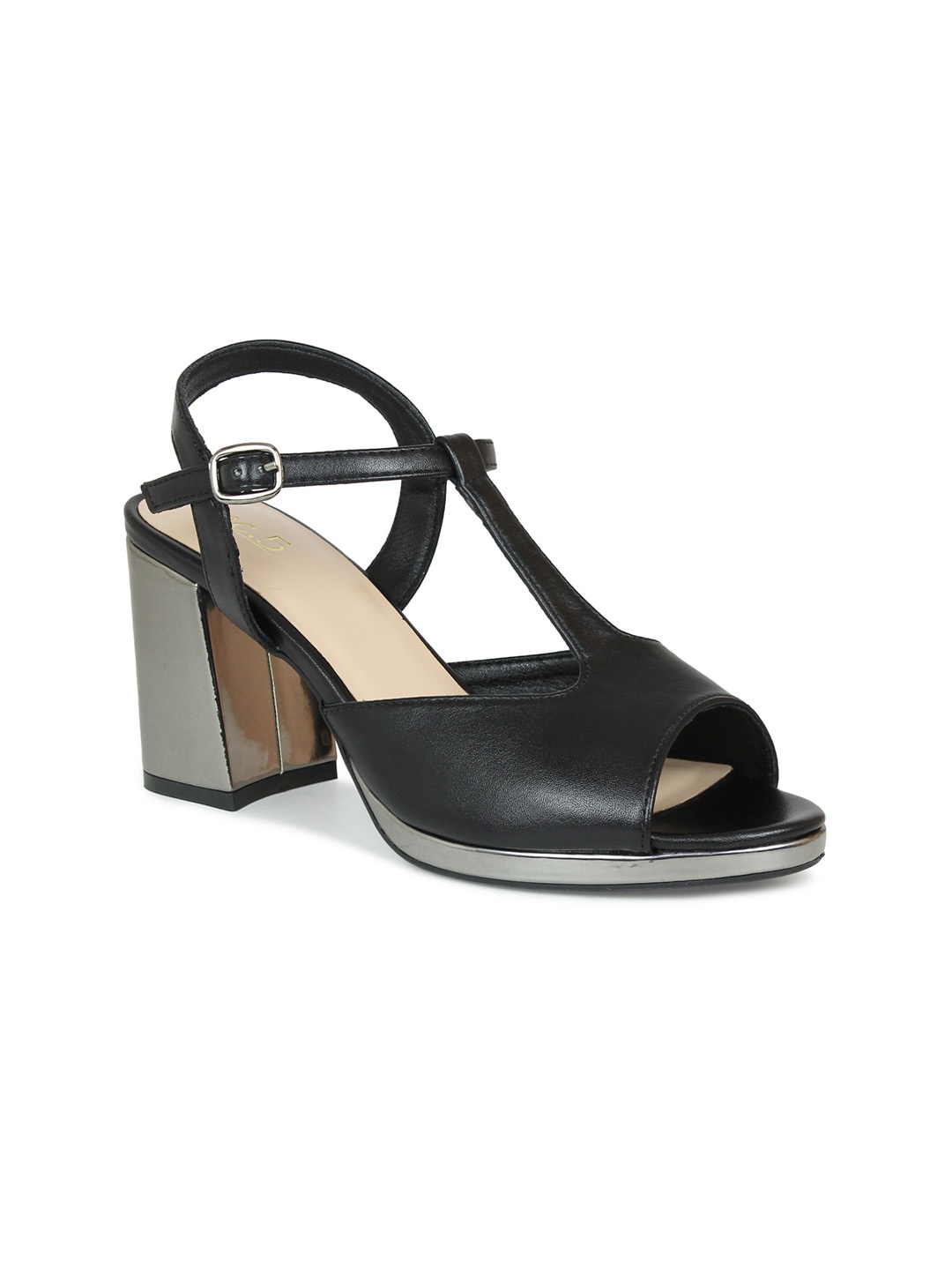 

Inc 5 Black Party Block Peep Toes with Buckles