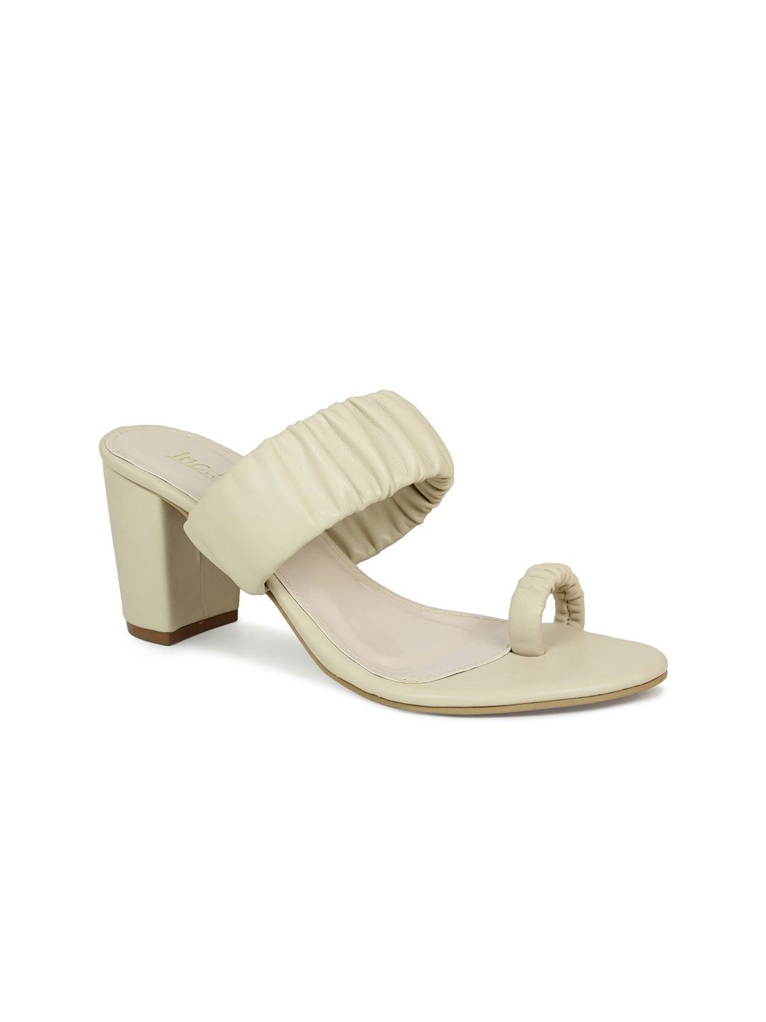 

Inc 5 Beige Textured Ethnic Block Sandals