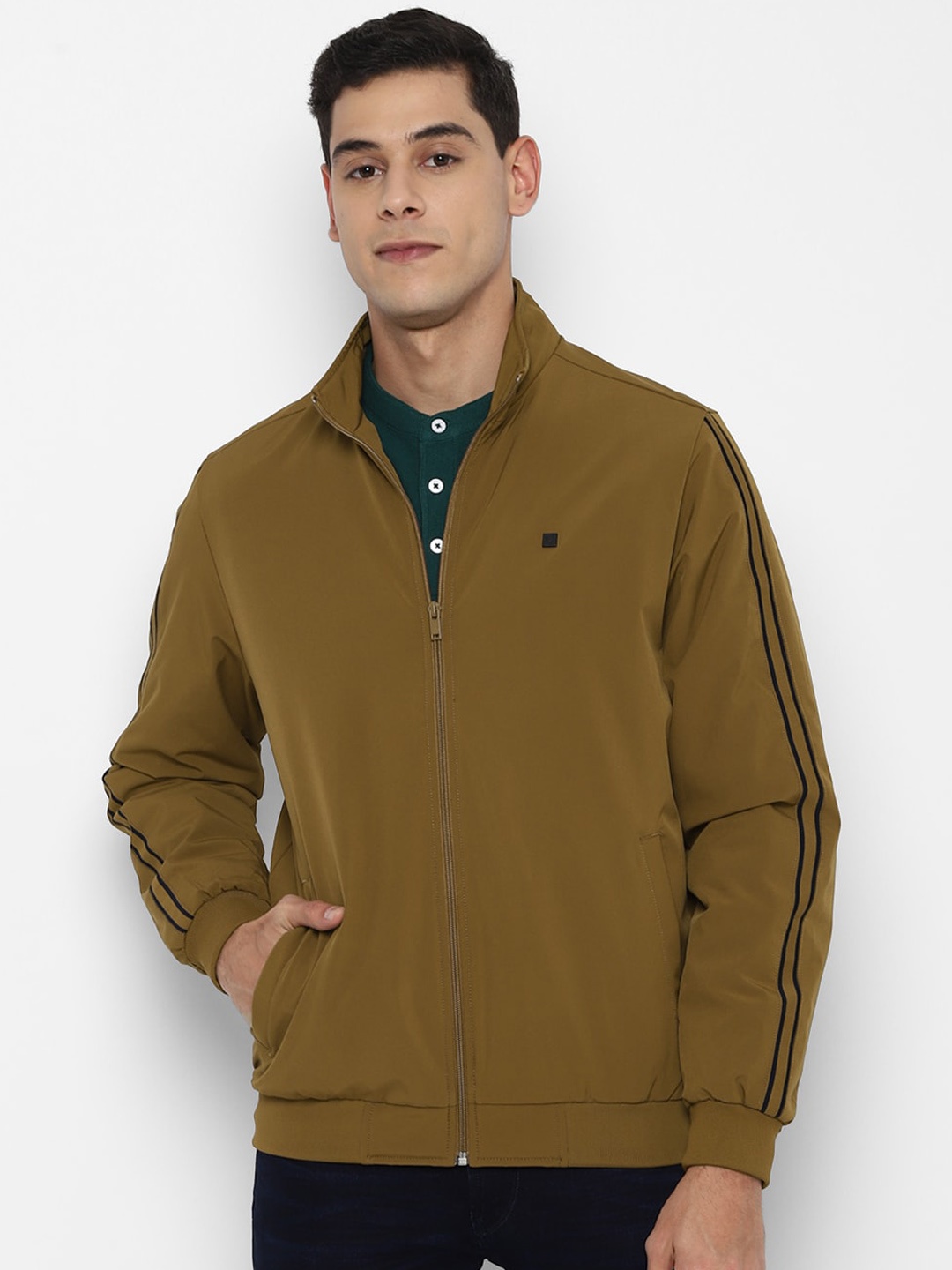 

Allen Solly Men Khaki Bomber Jacket