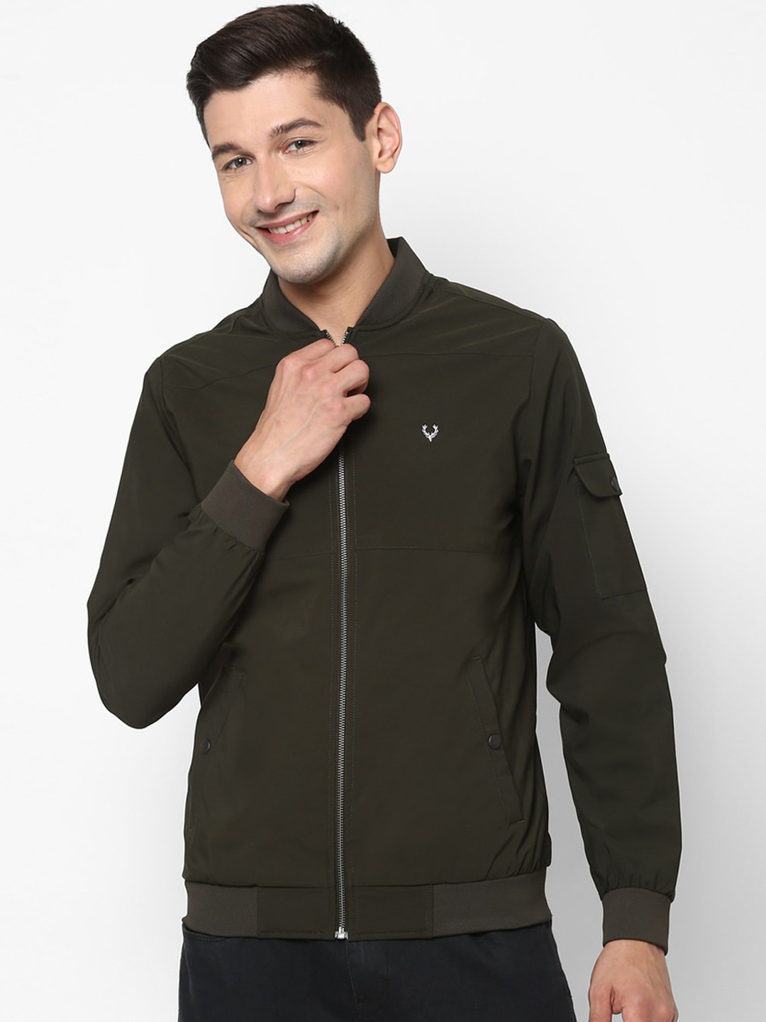 

Allen Solly Men Green Bomber Jacket