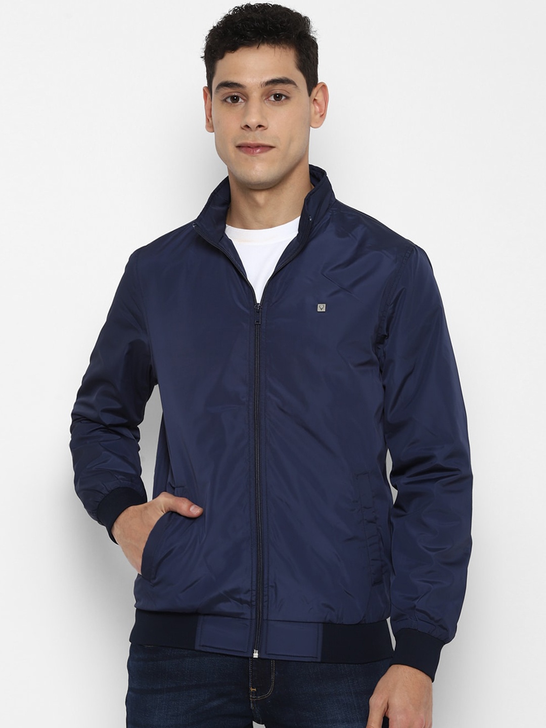 

Allen Solly Men Navy Blue Bomber Jacket