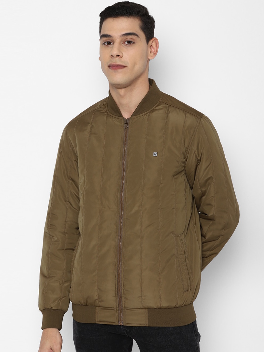 

Allen Solly Men Olive Green Bomber Jacket