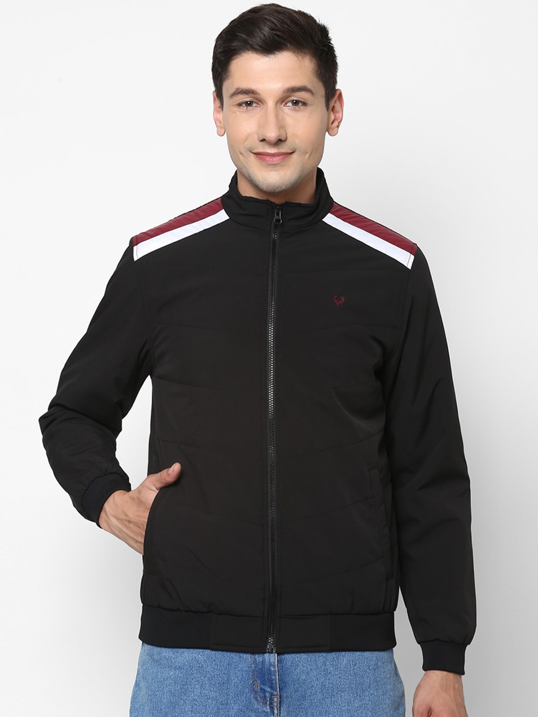 

Allen Solly Men Black Bomber Jacket