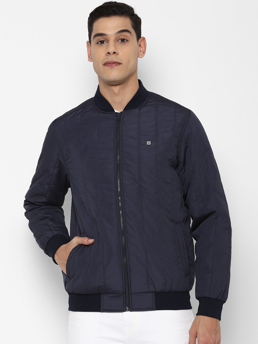 

Allen Solly Men Navy Blue Bomber Jacket