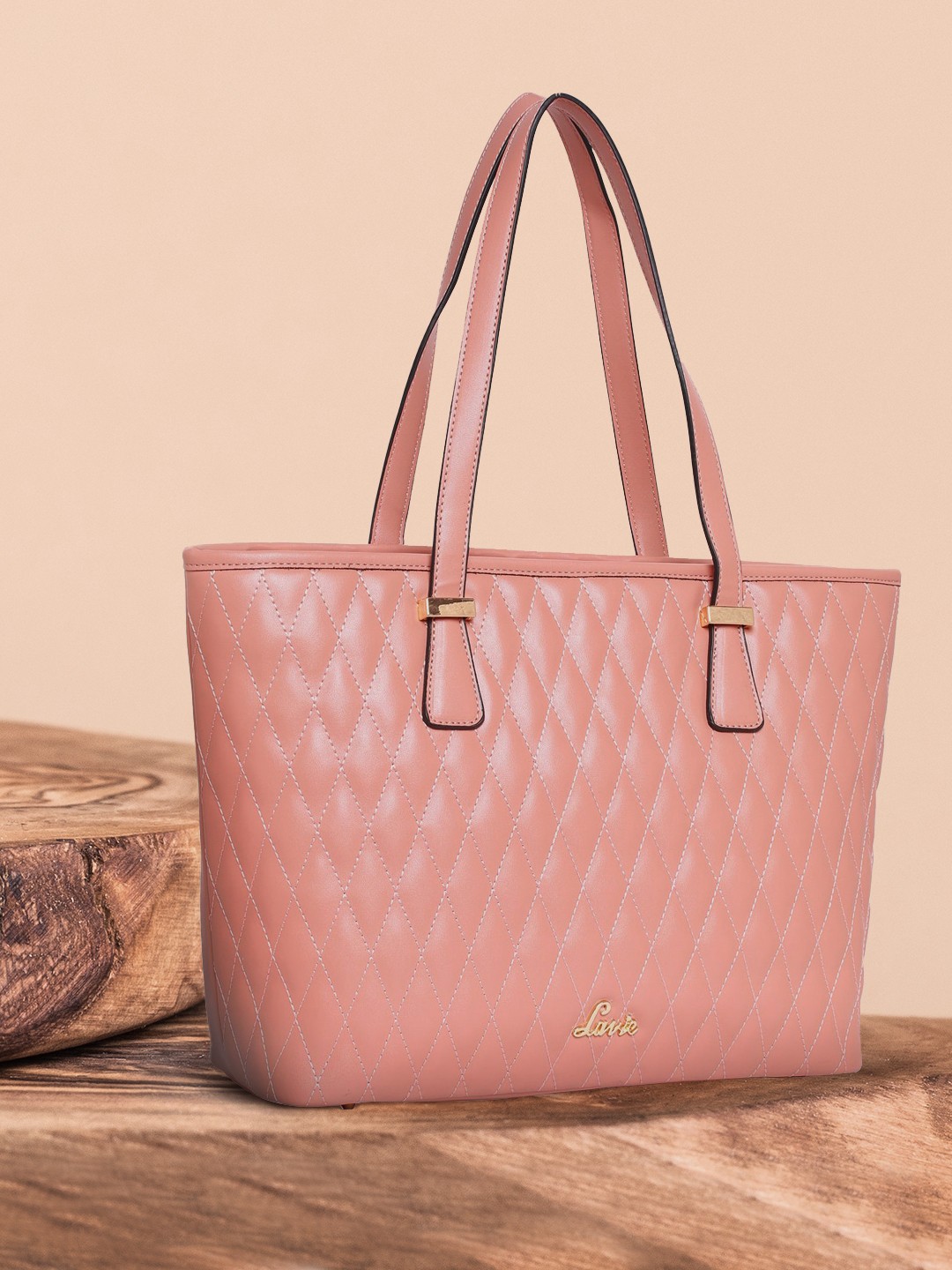 

Lavie Pink PU Structured Shoulder Bag with Quilted
