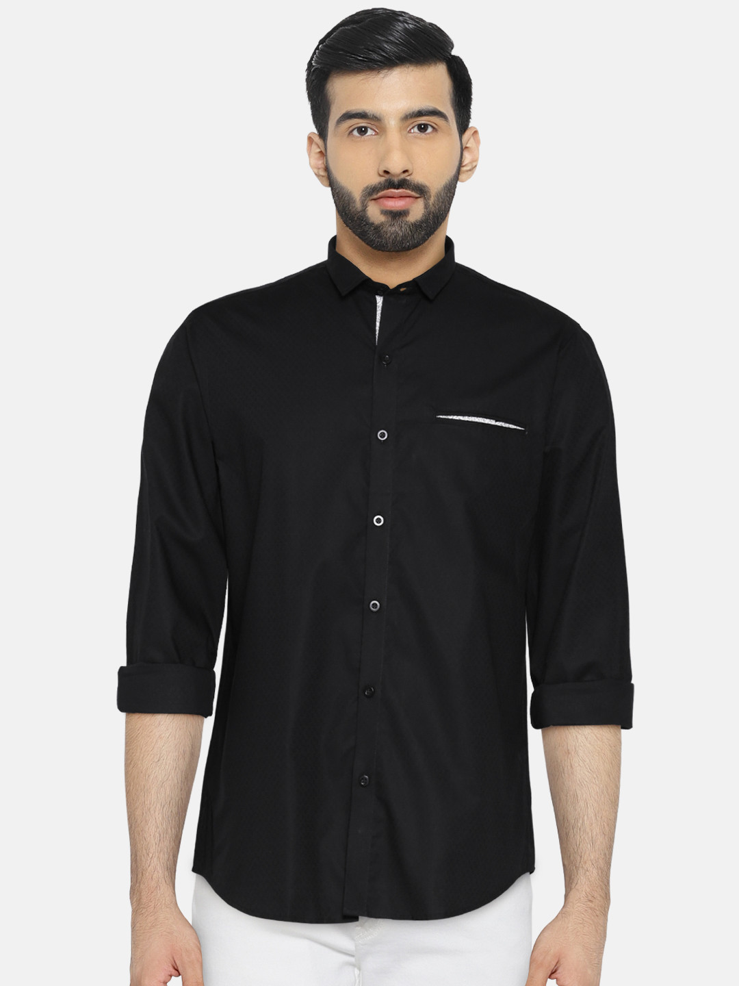 

John Players Men Black Casual Shirt