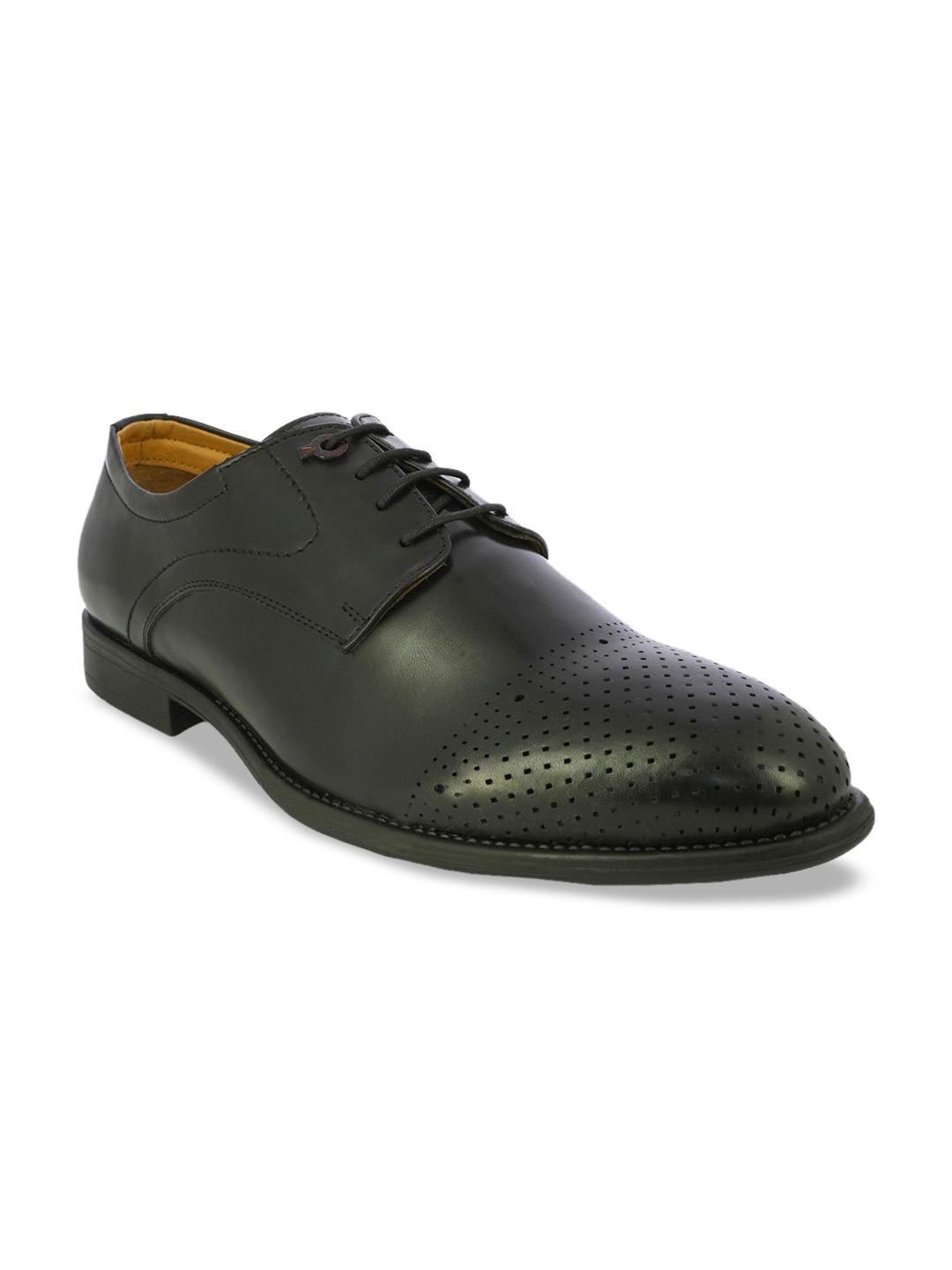 

Alberto Torresi Men Black Solid Leather Formal Derbys