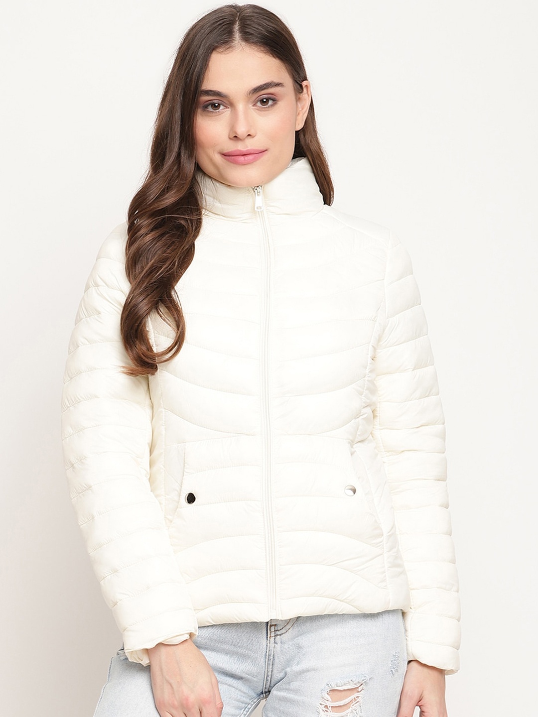 

Madame Women Off White Lightweight Puffer Jacket