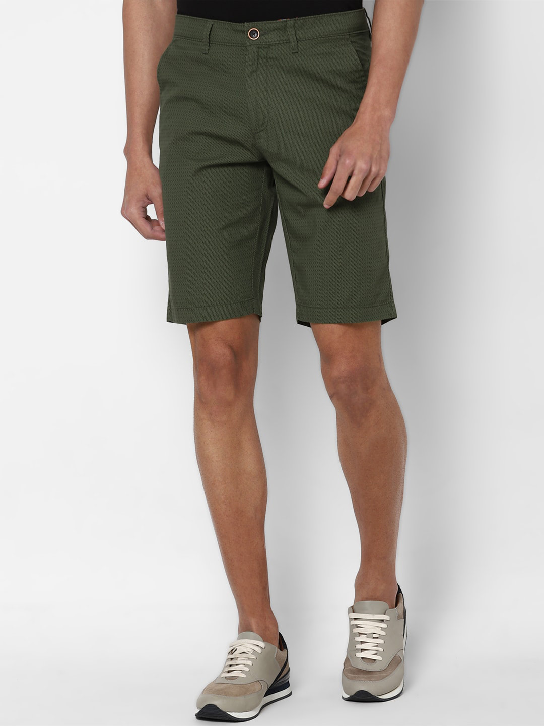 

Allen Solly Men Olive Green Slim Fit Shorts