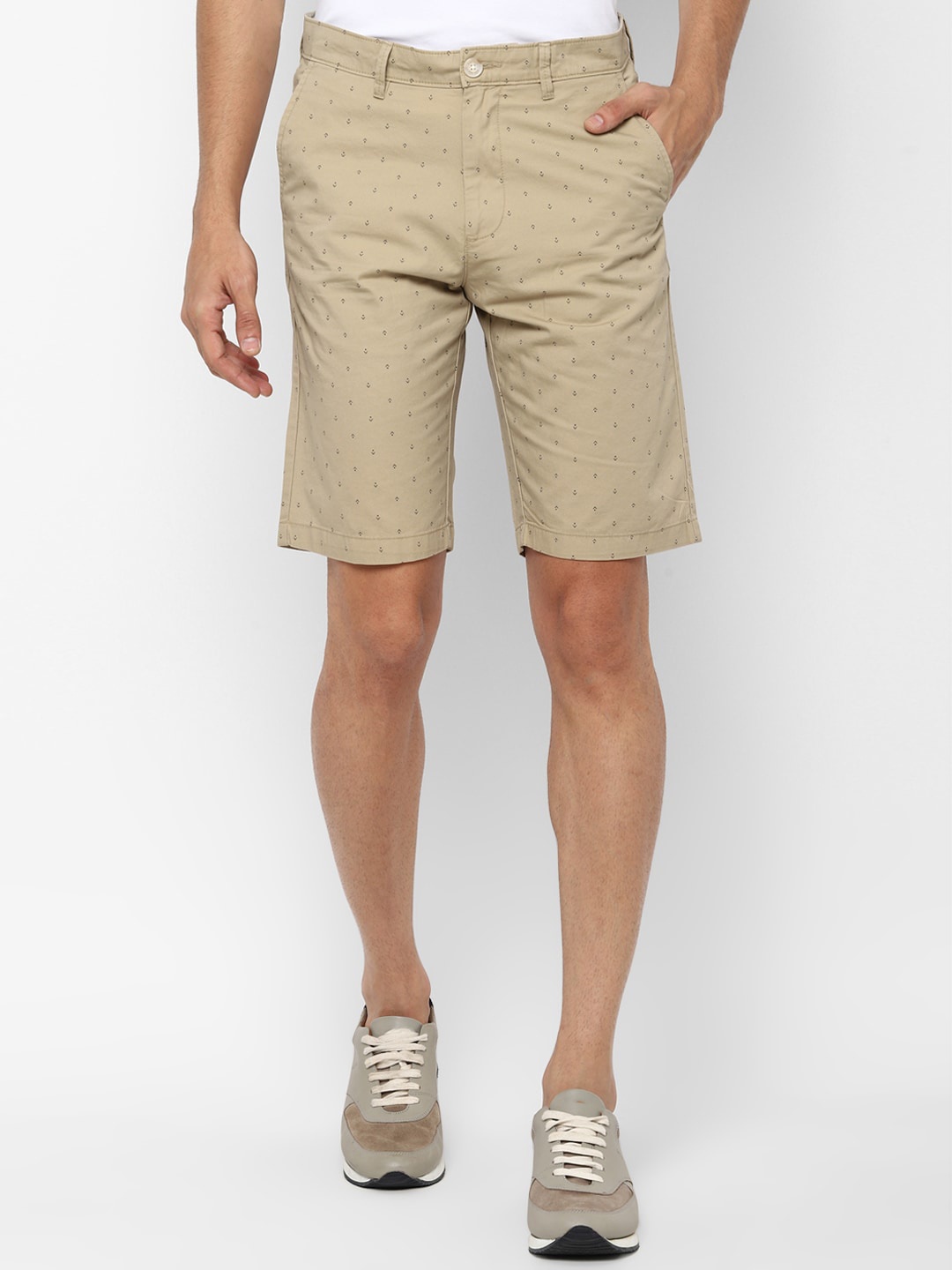 

Allen Solly Men Beige Printed Slim Fit Shorts