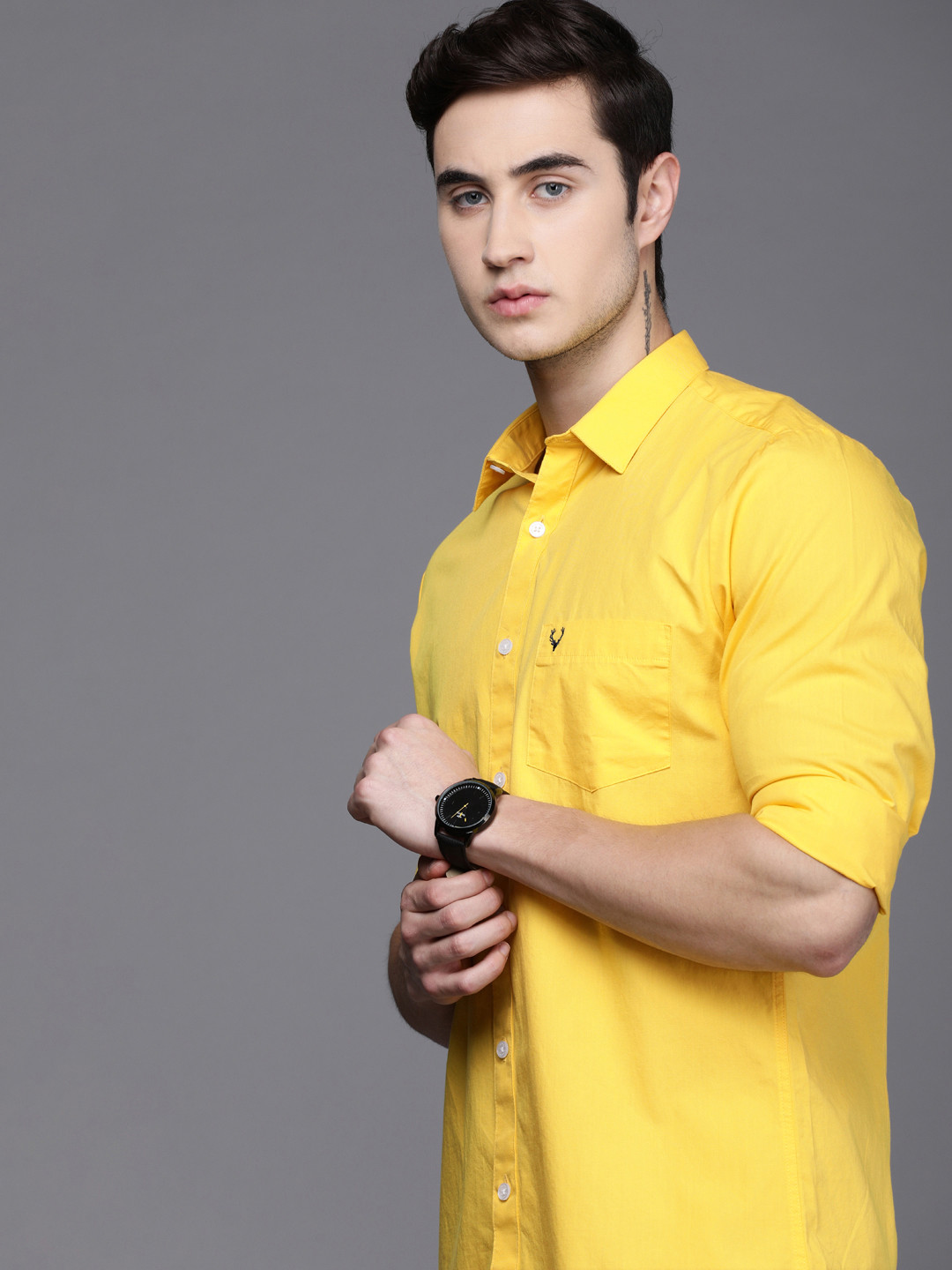 

Allen Solly Men Yellow Modern Slim Fit Casual Shirt