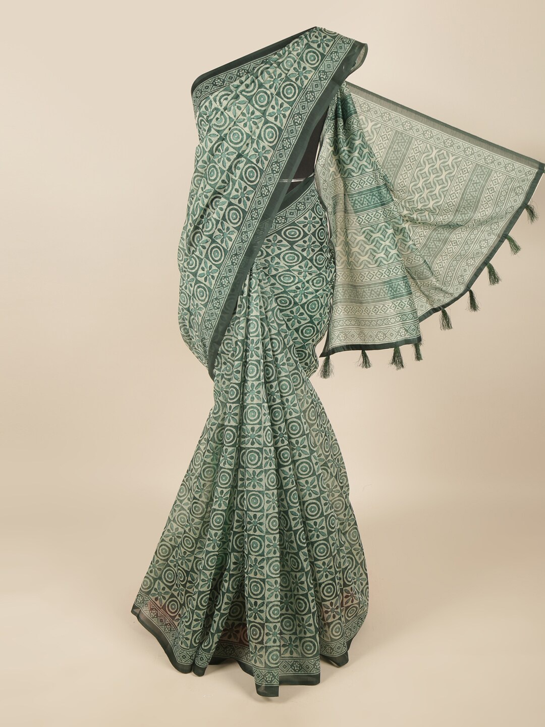 

Pothys Green Floral Saree