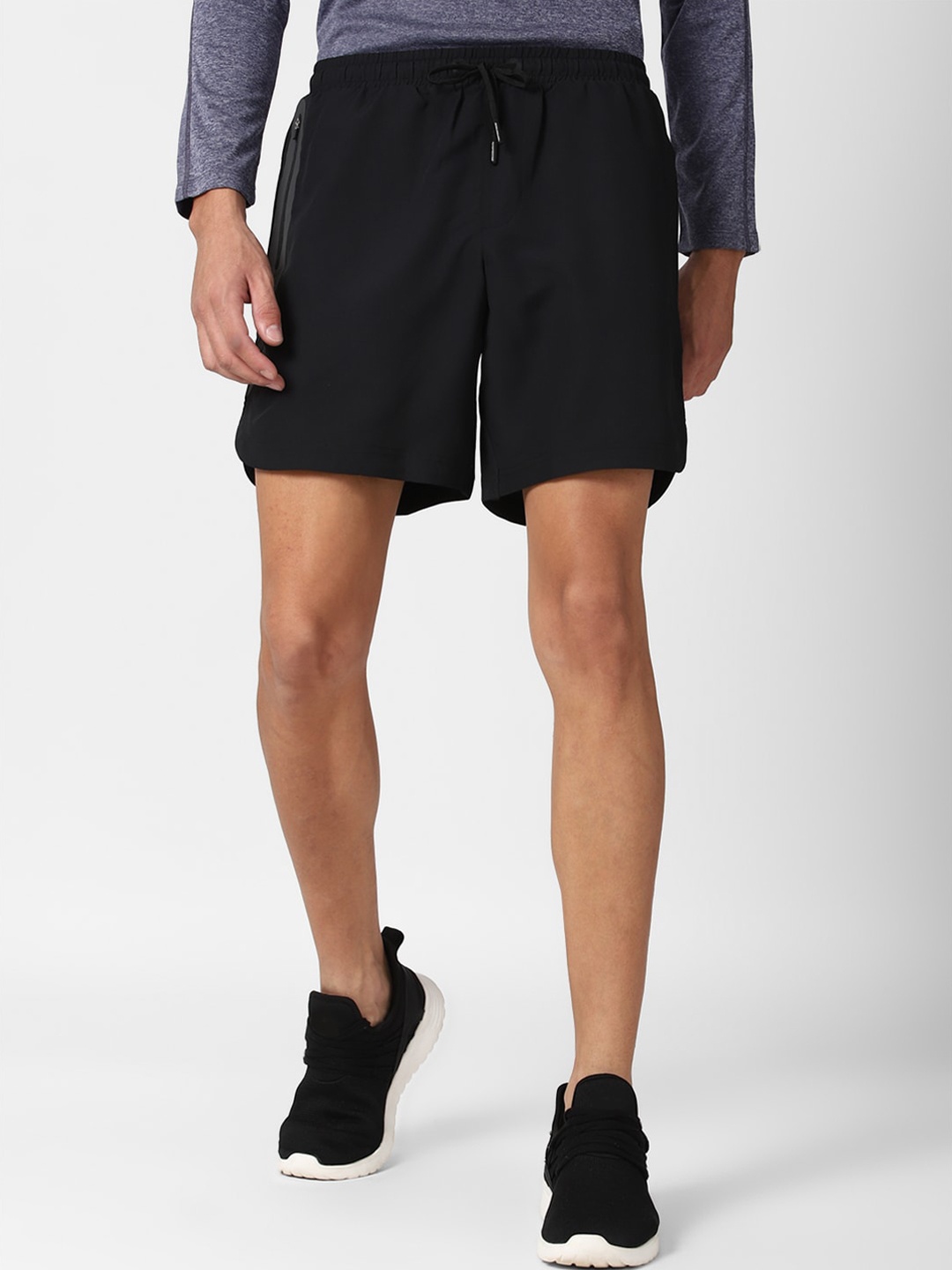 Peter England Men Black Solid Sports Shorts