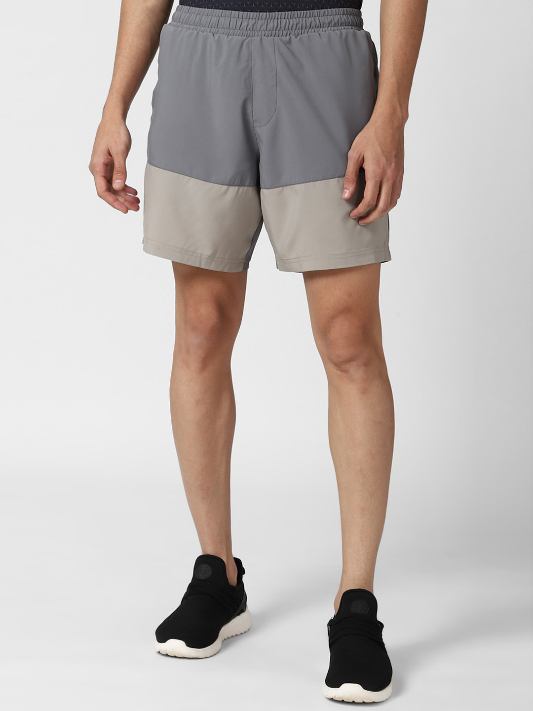 

Peter England Men Grey Colourblocked Sports Shorts