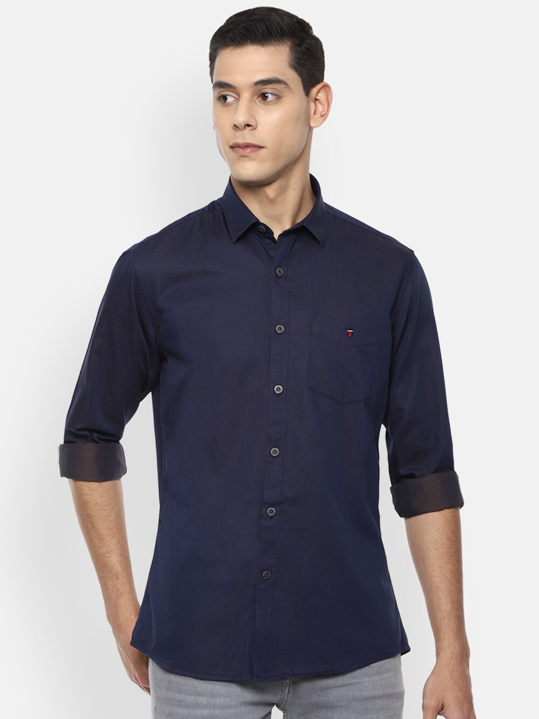 

Louis Philippe Sport Men Navy Blue Slim Fit Casual Shirt