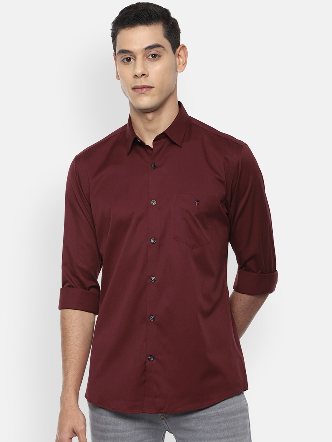 

Louis Philippe Sport Men Maroon Slim Fit Casual Shirt