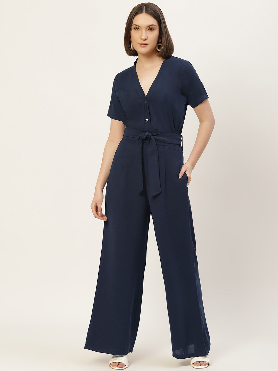 

LABEL REGALIA Navy Blue Basic Jumpsuit