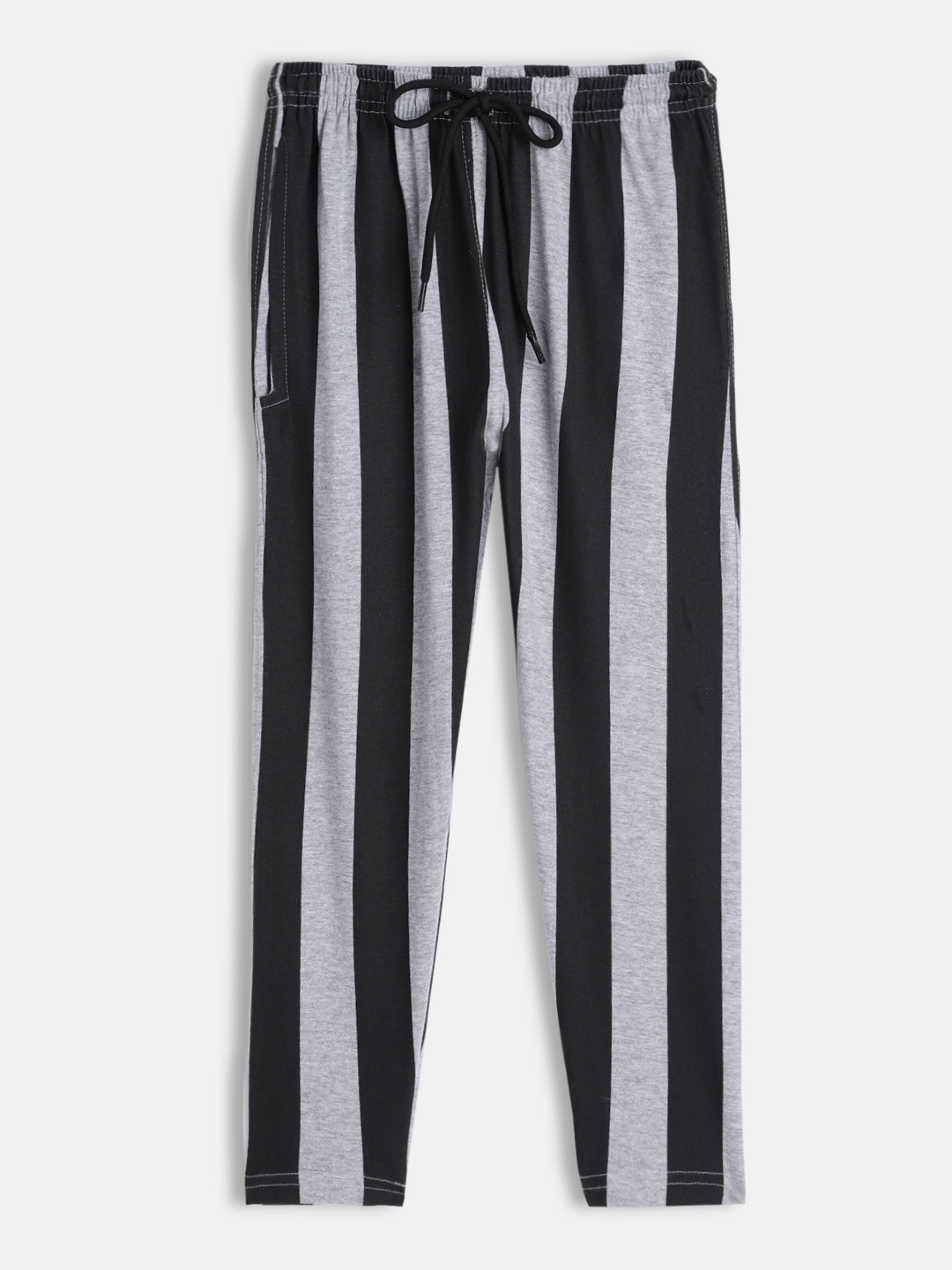 

SEYBIL Girls Charcoal Grey & Black Striped Capris