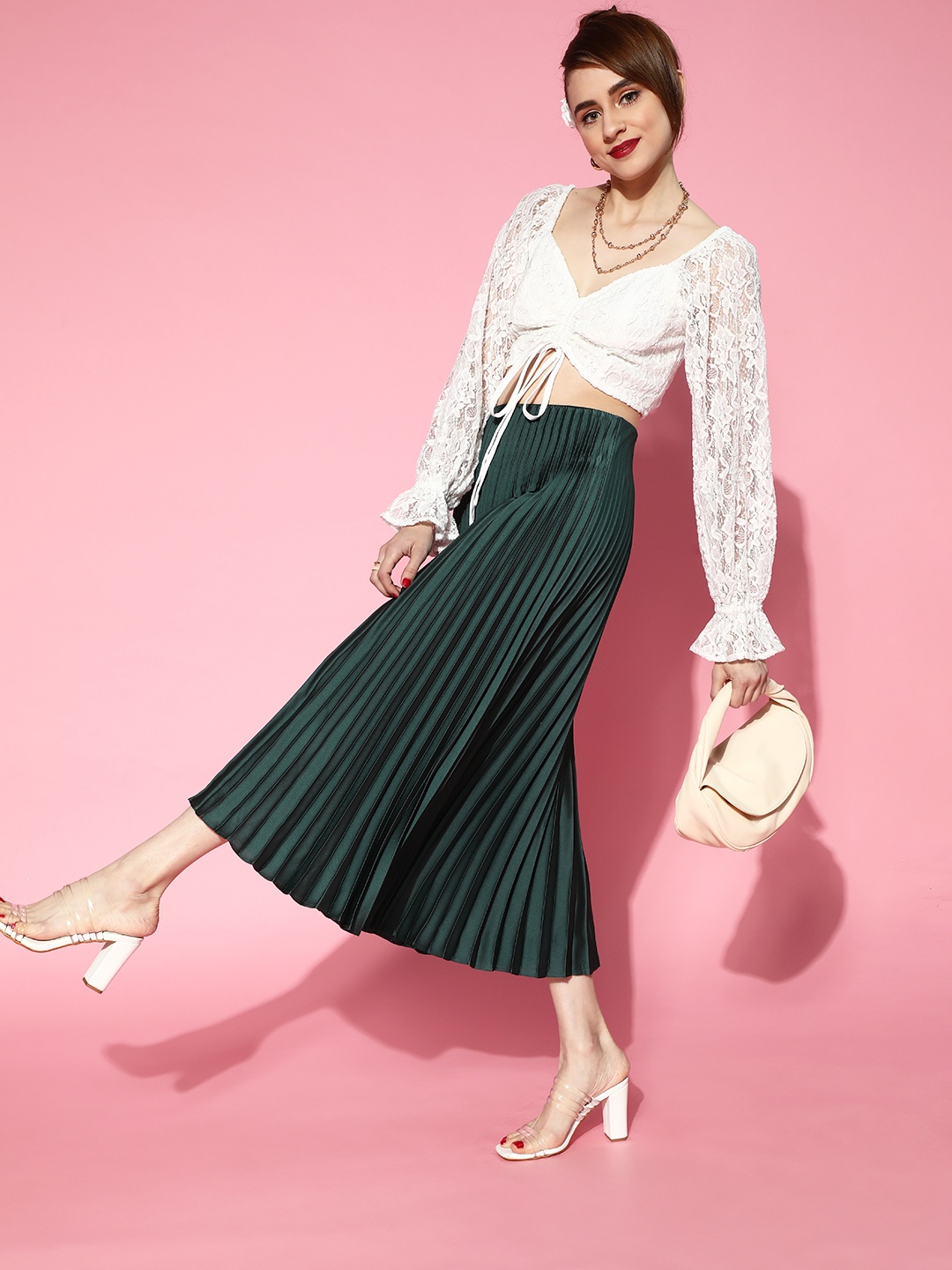 

Athena Women Classic White Floral Lace Top