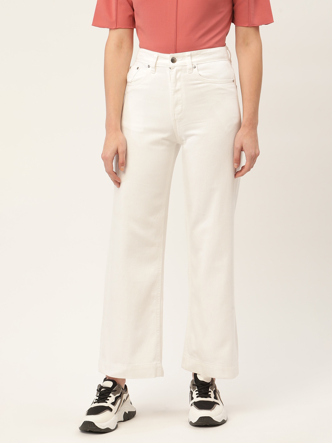 

Malachi Women White High-Rise Denim Flared Jeans