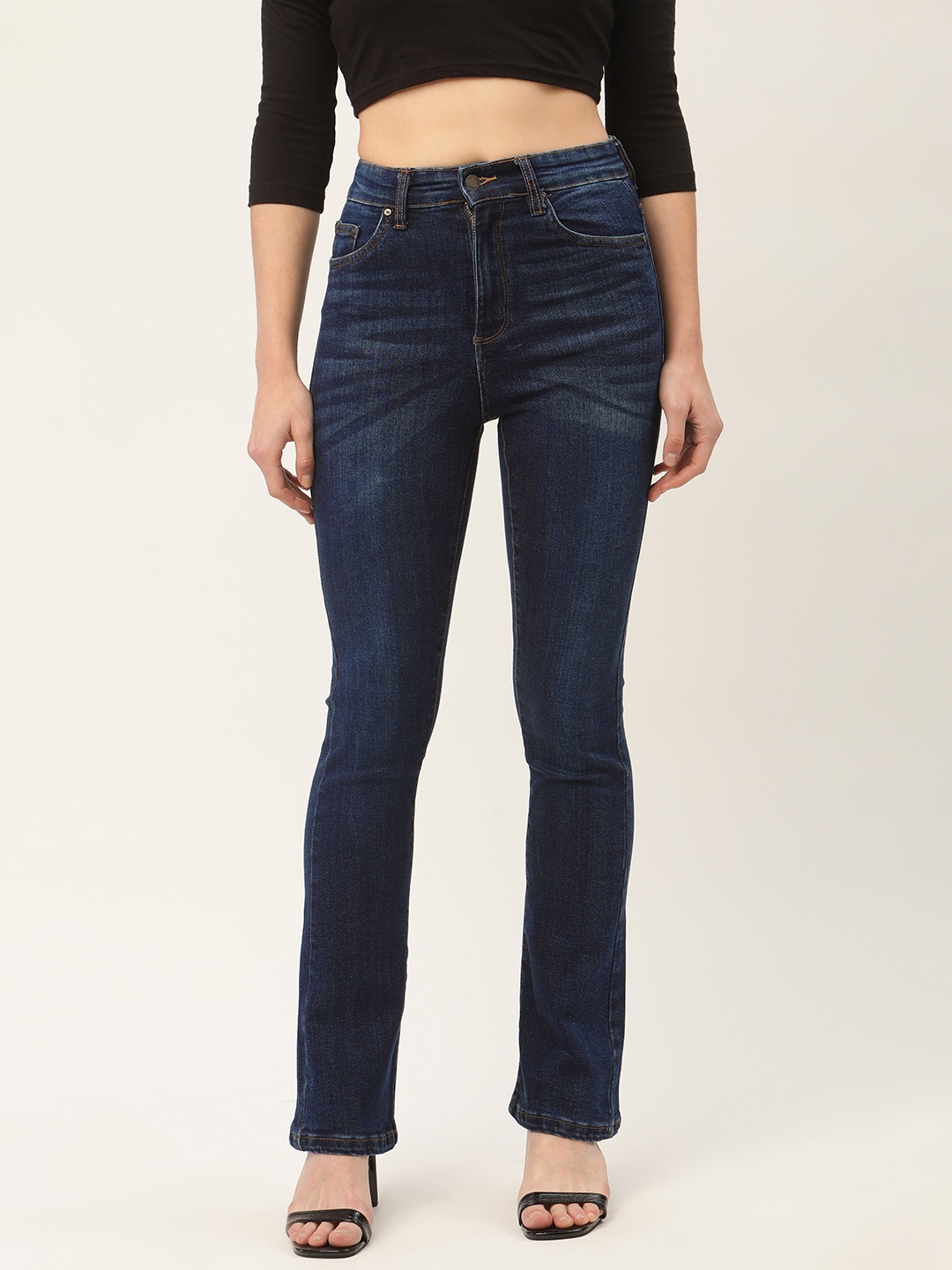 

Malachi Women Navy Blue Bootcut High-Rise Light Fade Stretchable Jeans