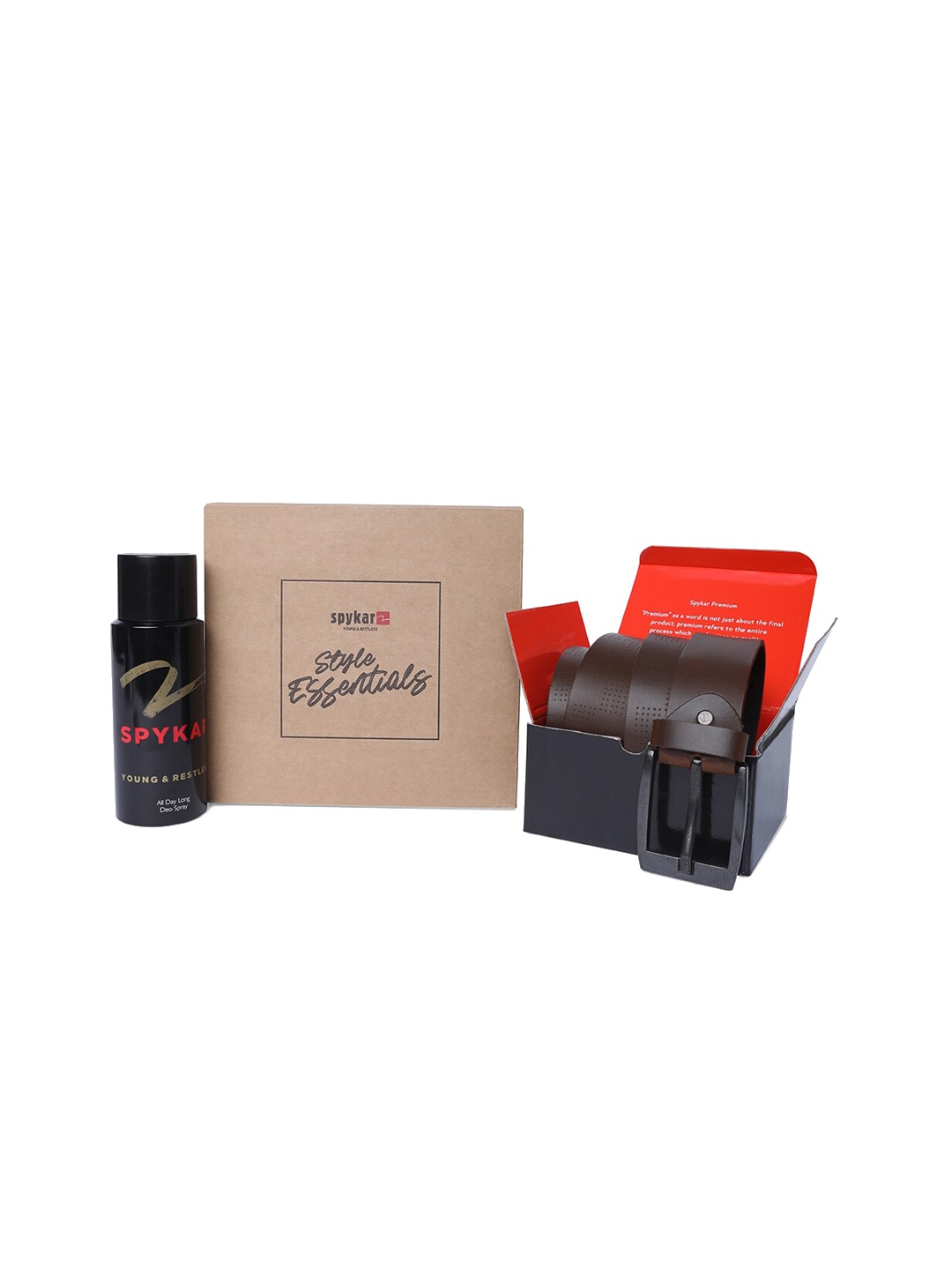 

SPYKAR Men Brown Belt With Deo Spray