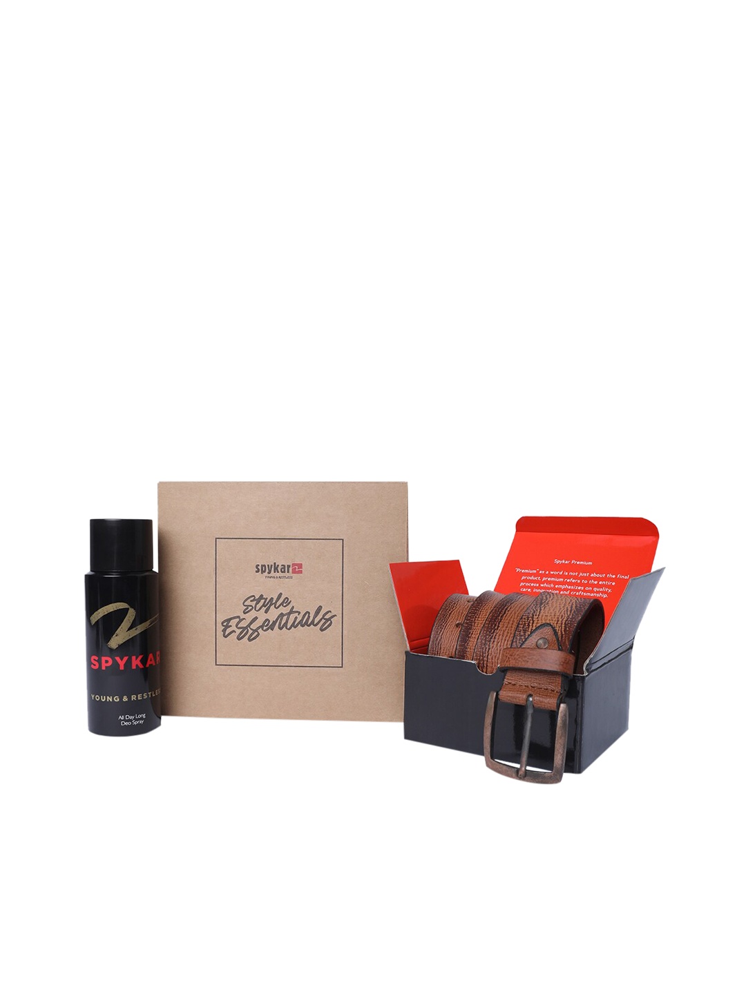 

SPYKAR Men Tan Accessory Gift Set